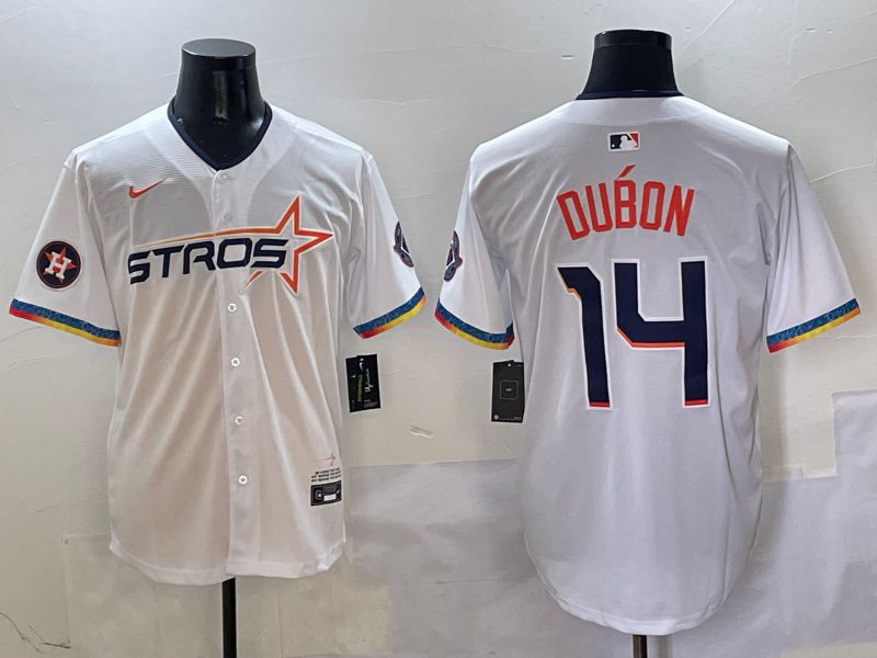 Men Houston Astros #14 Dubon White Fourth generation Joint Name Nike 2025 MLB Jersey style 9->philadelphia phillies->MLB Jersey